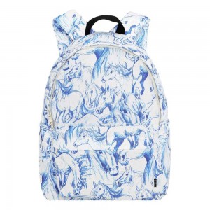 Molo Backpack Mio Bags Blue Horses | SE0000904