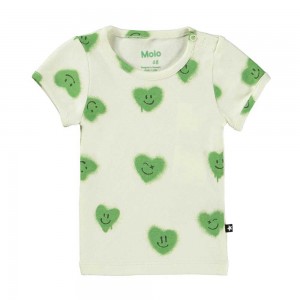 Molo Easy T Shirts Tops Flicka Hearts | SE0001439