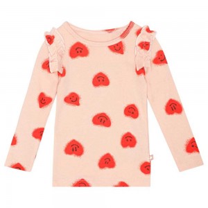 Molo Emma T Shirts Tops Flicka Red Hearts_ Jersey | SE0001449