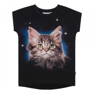 Molo Ragnhilde T Shirts Tops Flicka Space Cat | SE0000567