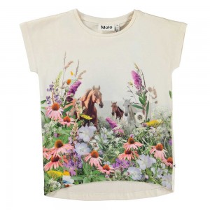 Molo Ragnhilde T Shirts Tops Flicka Wild Horses | SE0000585