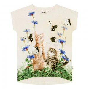 Molo Ragnhilde T Shirts Tops Flicka Yin Yang Kitten | SE0000569