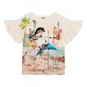 Molo Rayah T Shirts Tops Flicka Carousel Cats | SE0000496