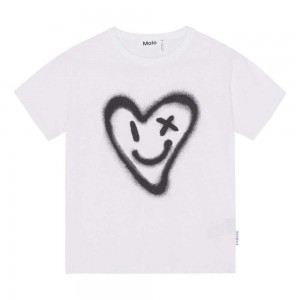 Molo Riley T Shirts Tops Pojke Sprayed Heart | SE0000801