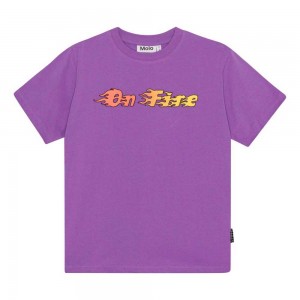 Molo Rodney T Shirts Tops Pojke Purple Sky | SE0000852