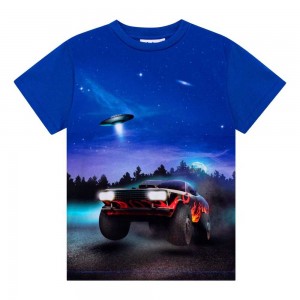 Molo Roxo T Shirts Tops Pojke UFO And Car | SE0000844