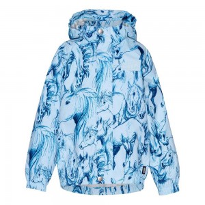 Molo Waiton Regnkläder Sky Blue Horses | SE0000070