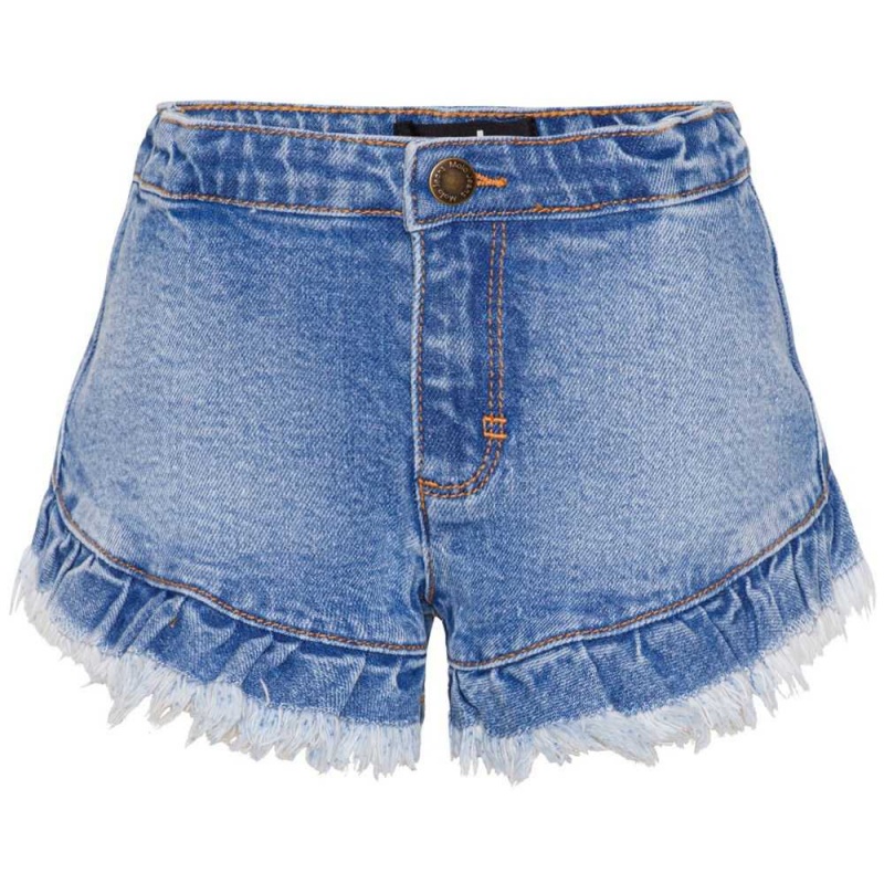 Molo Agnetha Shorts Flicka Washed Denim Blue | SE0000414