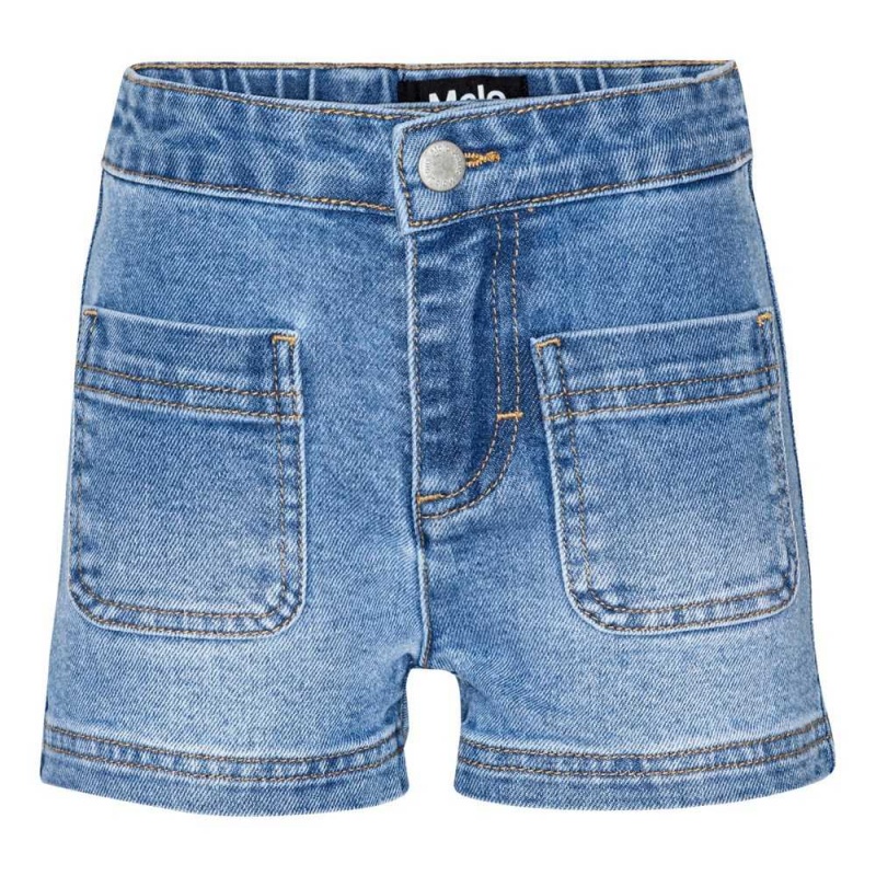 Molo Amanda Shorts Flicka Light Blue Denim | SE0000394