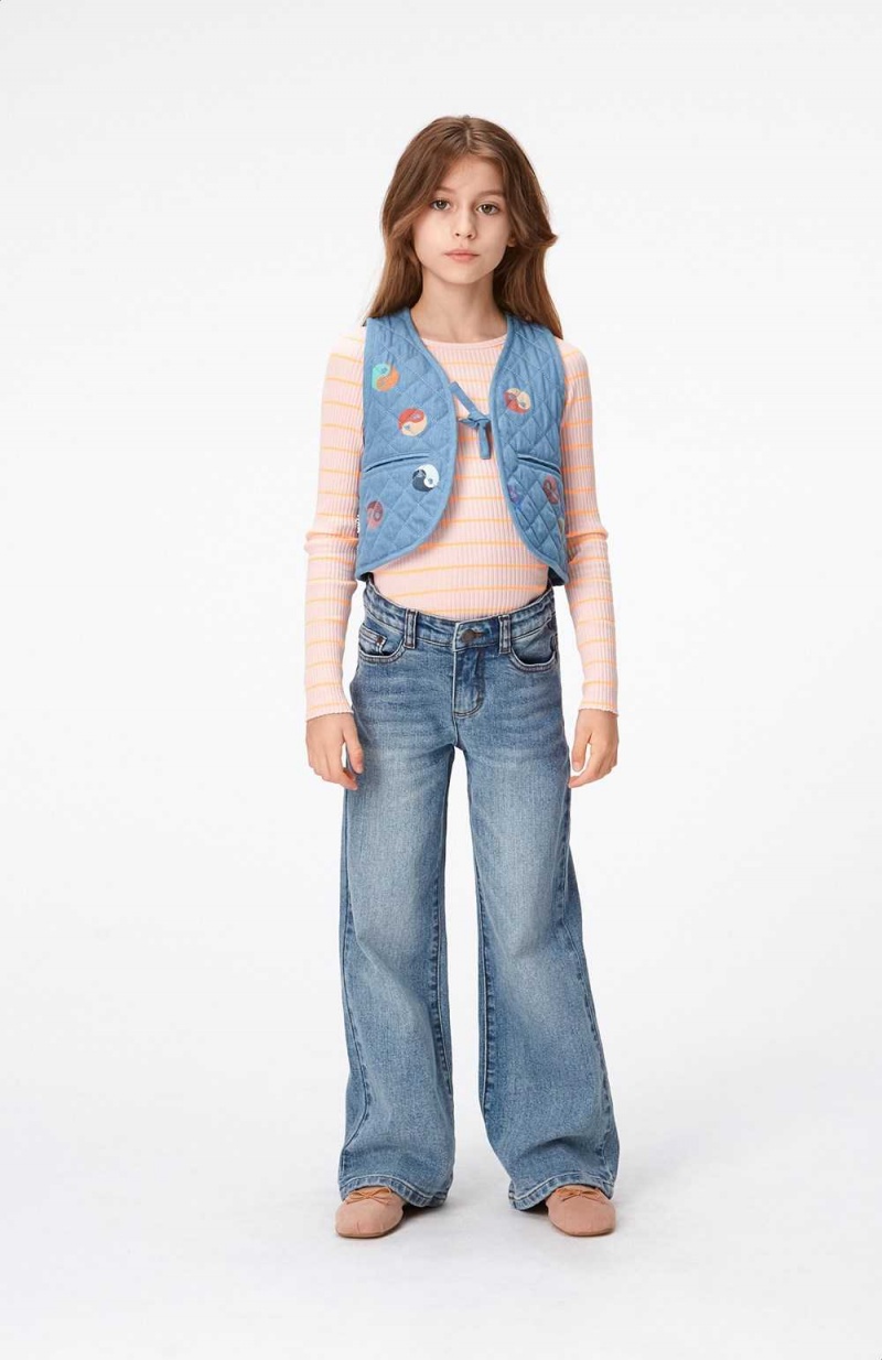 Molo Asta Byxor & Jeans Flicka Washed Denim Blue | SE0000375