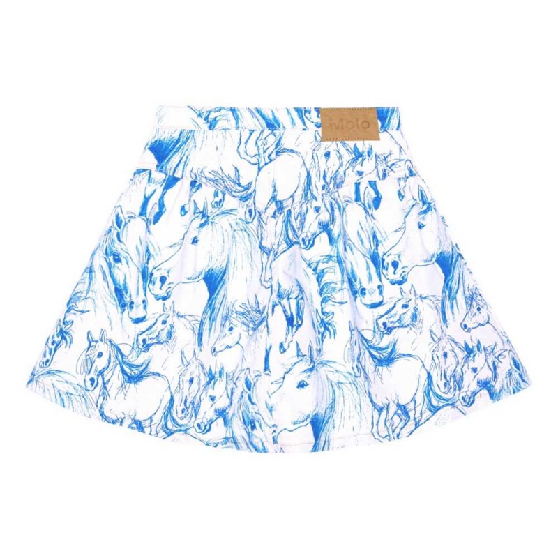 Molo Betsy Kjolar Flicka Blue Horses | SE0000456