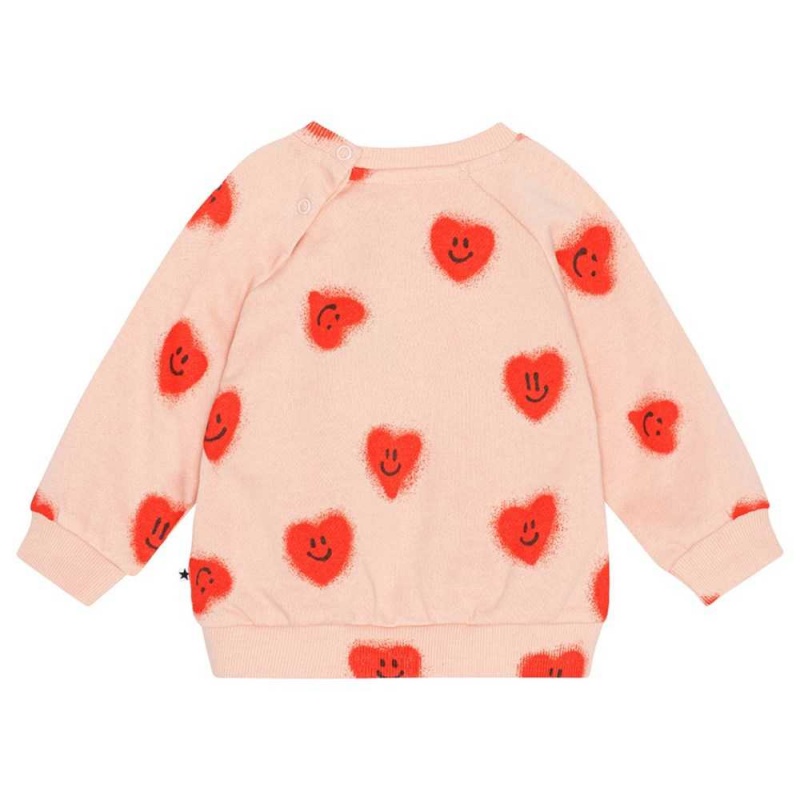 Molo Disc Sweatshirts Cardigans Flicka Red Hearts | SE0001407