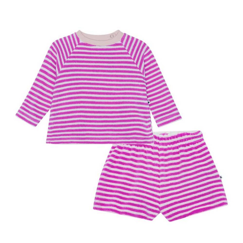 Molo Dora Set Sweatshirts Cardigans Flicka Purple Shell Stripe | SE0001399