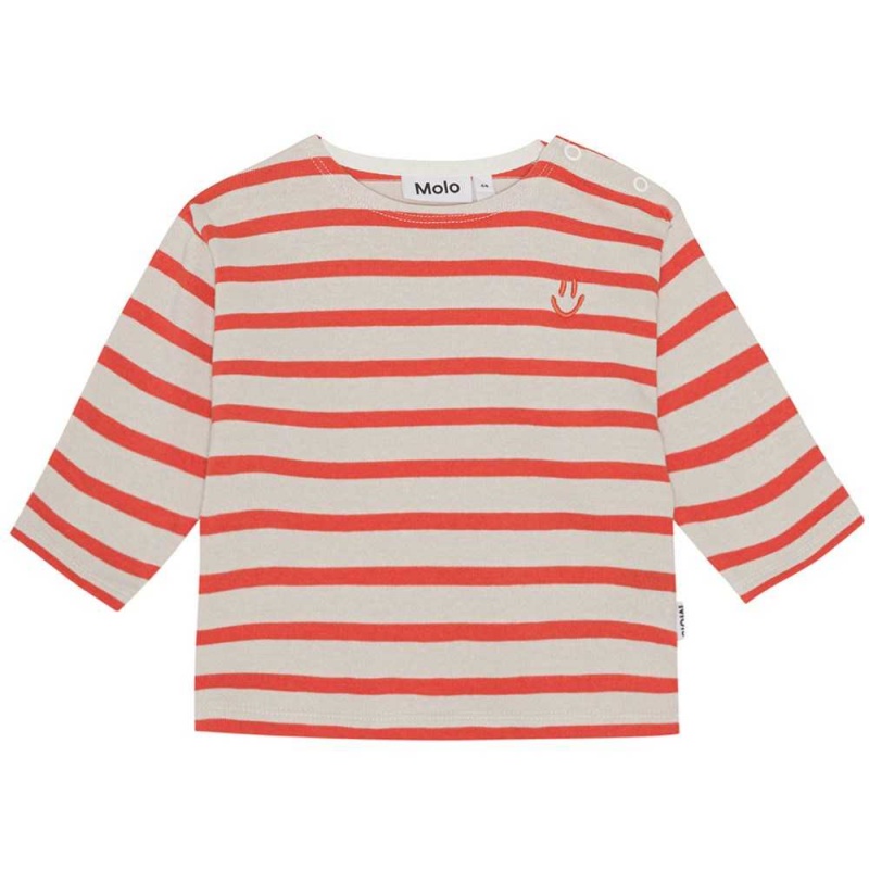 Molo Edarko T Shirts Tops Pojke Shell Red Stripe | SE0001426