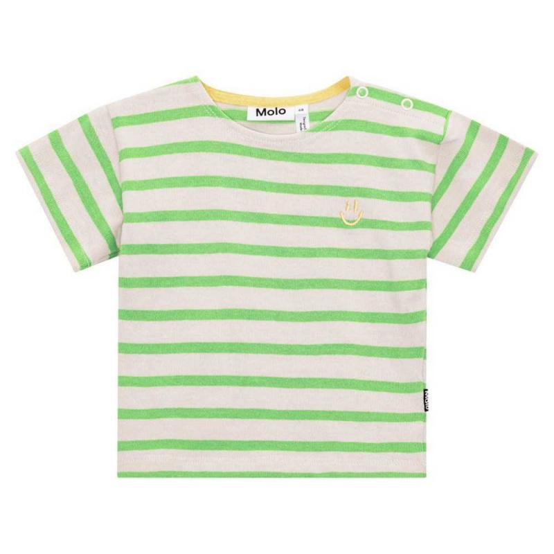 Molo Eivor T Shirts Tops Pojke Grass Stripe | SE0001424