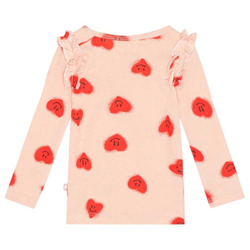 Molo Emma T Shirts Tops Flicka Red Hearts_ Jersey | SE0001449