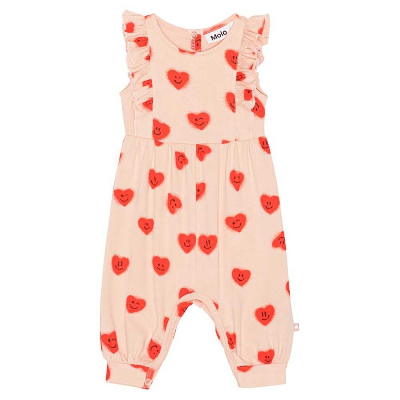 Molo Fallon Bodies Babysuits Flicka Red Hearts_ Jersey | SE0001283