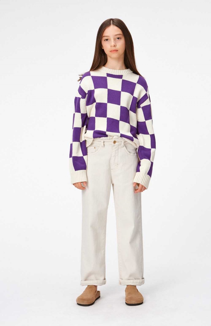 Molo Gertina Sweatshirts Cardigans Flicka Purple Shell Check | SE0000314