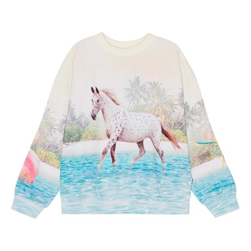 Molo Maxi Sweatshirts Cardigans Flicka Island Horse | SE0000469