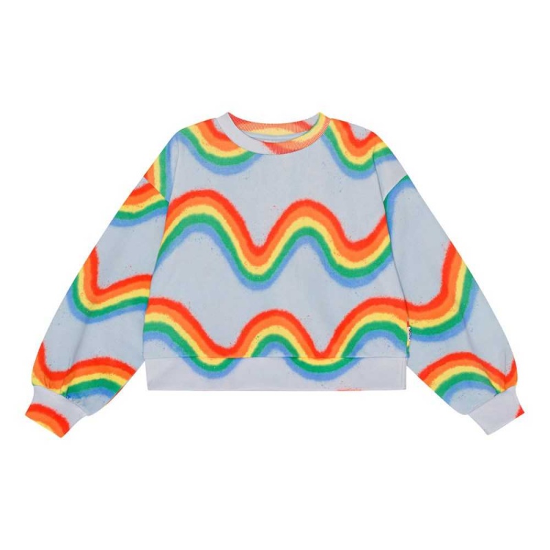 Molo Miki Sweatshirts Cardigans Flicka Rainbow Waves | SE0000476