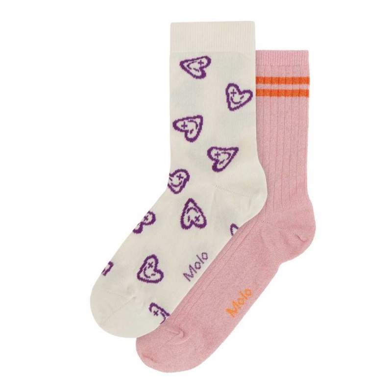 Molo Nomi Tights Socks Purple Hearts | SE0000981