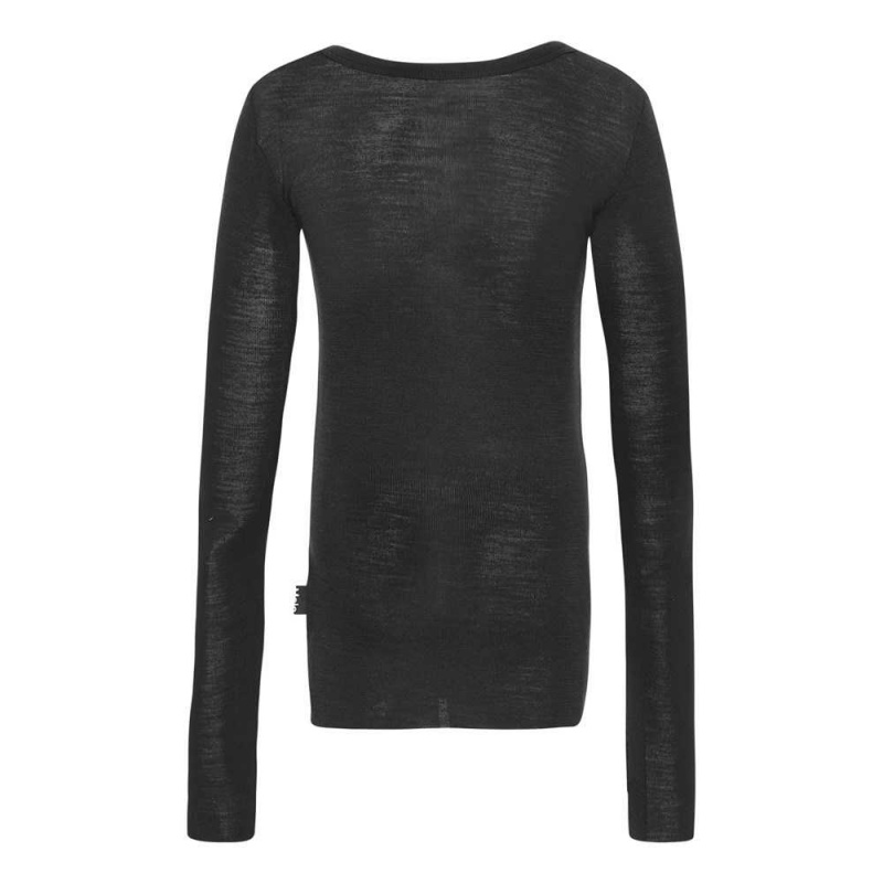 Molo Rihanna Wool T Shirts Tops Flicka Black | SE0000555