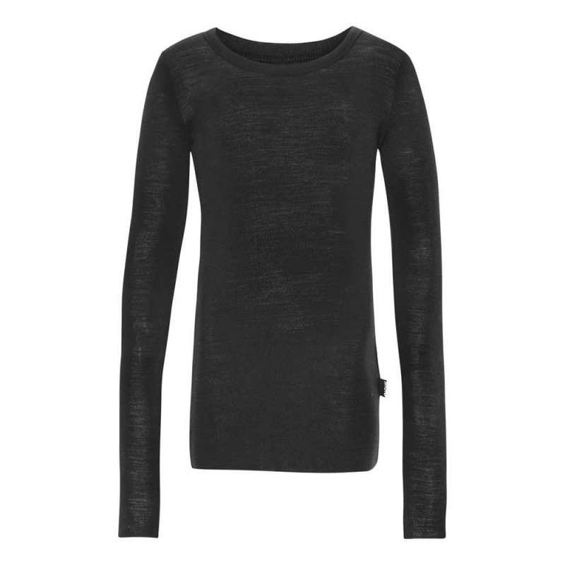 Molo Rihanna Wool T Shirts Tops Flicka Black | SE0000555