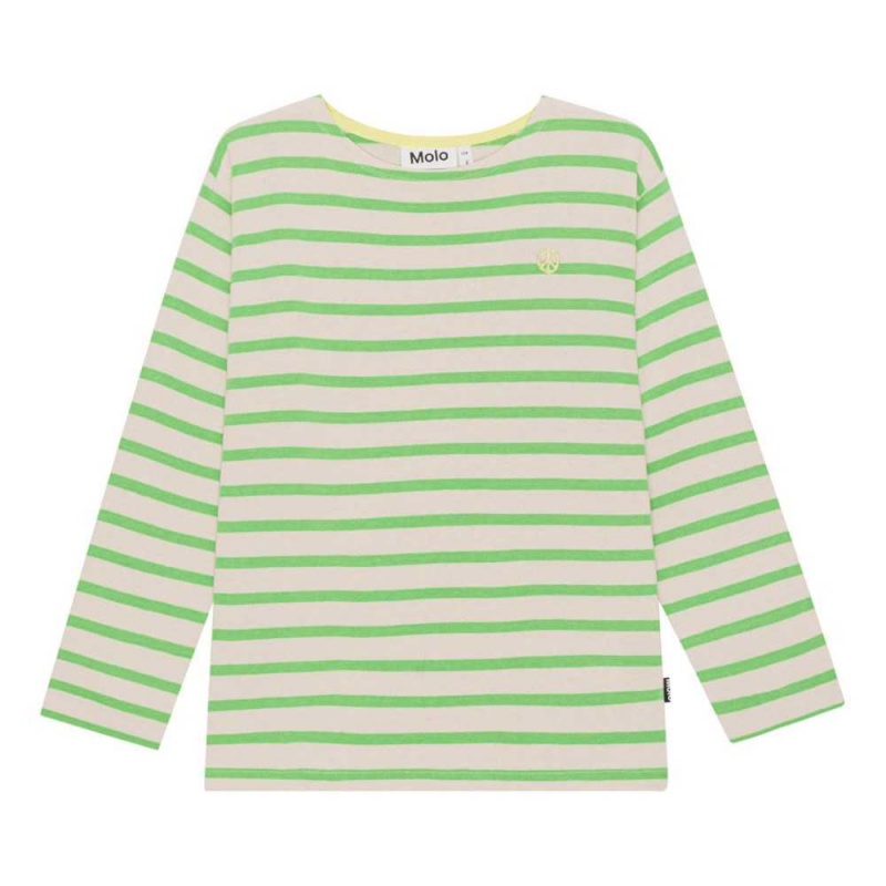 Molo Rilder T Shirts Tops Pojke Grass Stripe | SE0000833