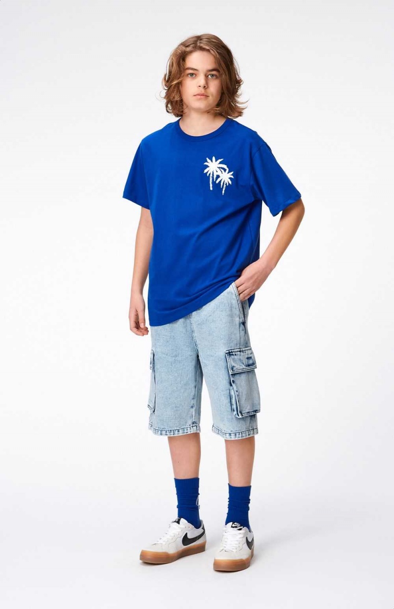 Molo Riley T Shirts Tops Pojke Reef Blue | SE0000770