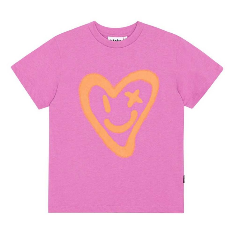 Molo Roxo T Shirts Tops Flicka Purple Pink | SE0000508