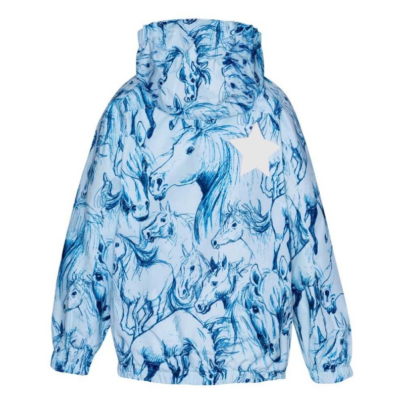 Molo Waiton Regnkläder Sky Blue Horses | SE0000070