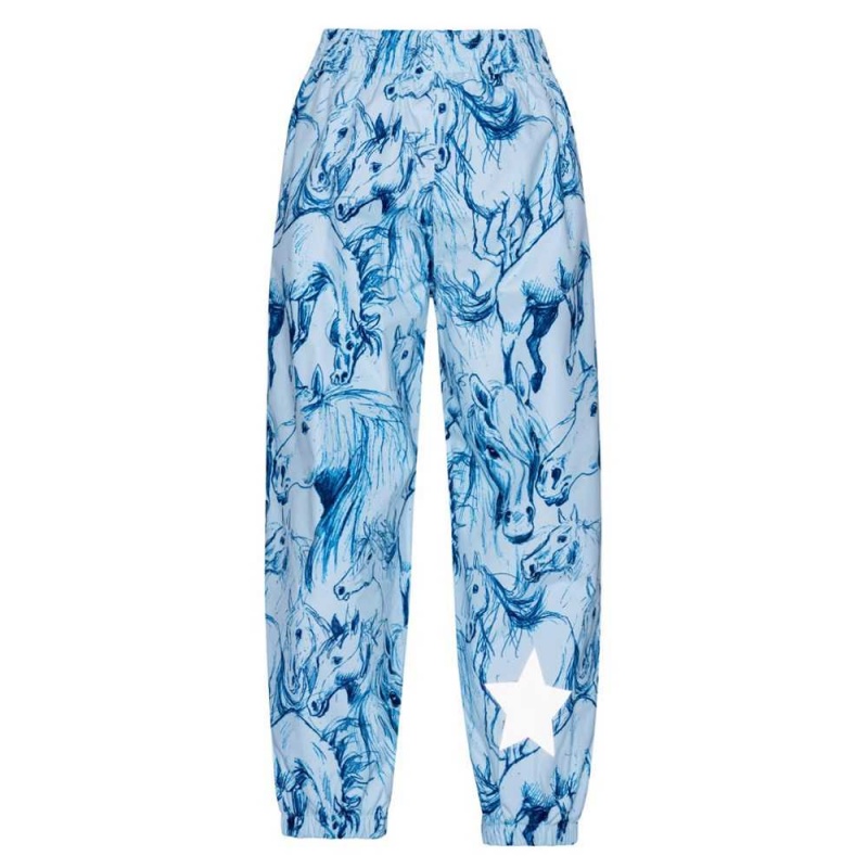 Molo Waits Regnkläder Sky Blue Horses | SE0000068